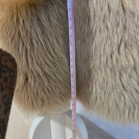 women's full length, lambskin coat with fur trim and shawl collar (size 12/med) - Picture 11 of 14